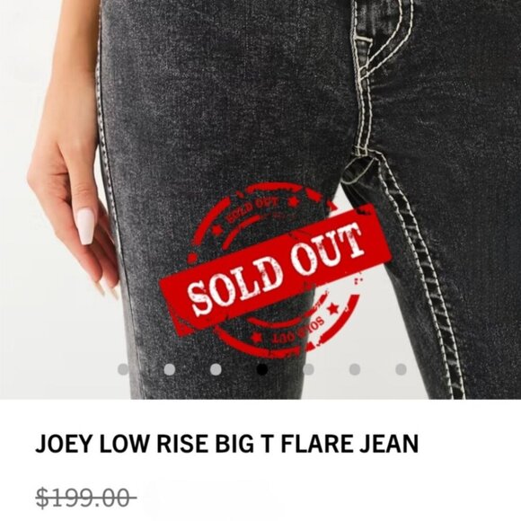 True Religion ✦ Gray Corduroy Flare Jeans ✦ Joey Big T Flare w/ Signature Stitch - Picture 11 of 13